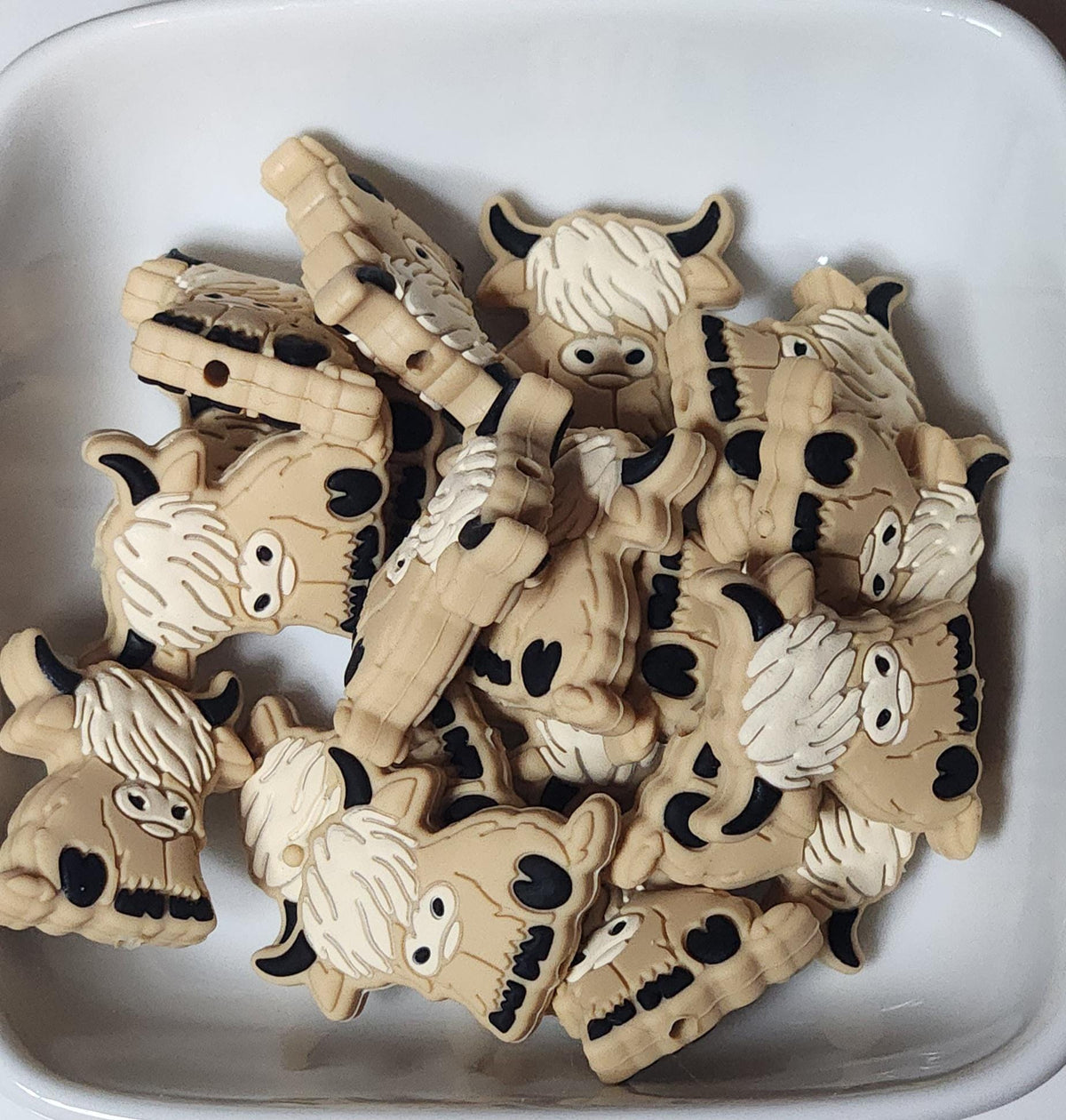 Highland Cow Silicone focal beads