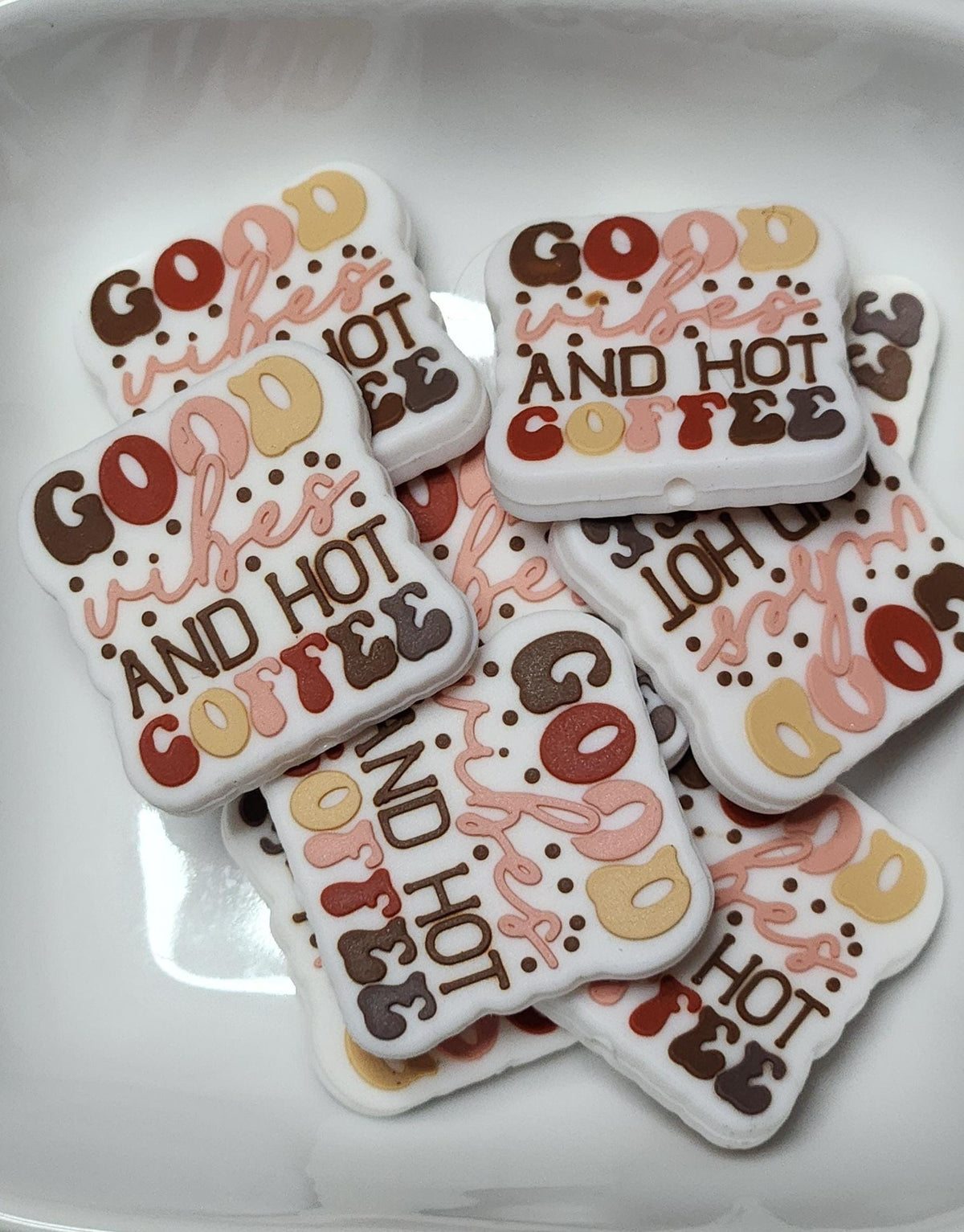 Good Vibes Hot Coffee Silicone focal bead