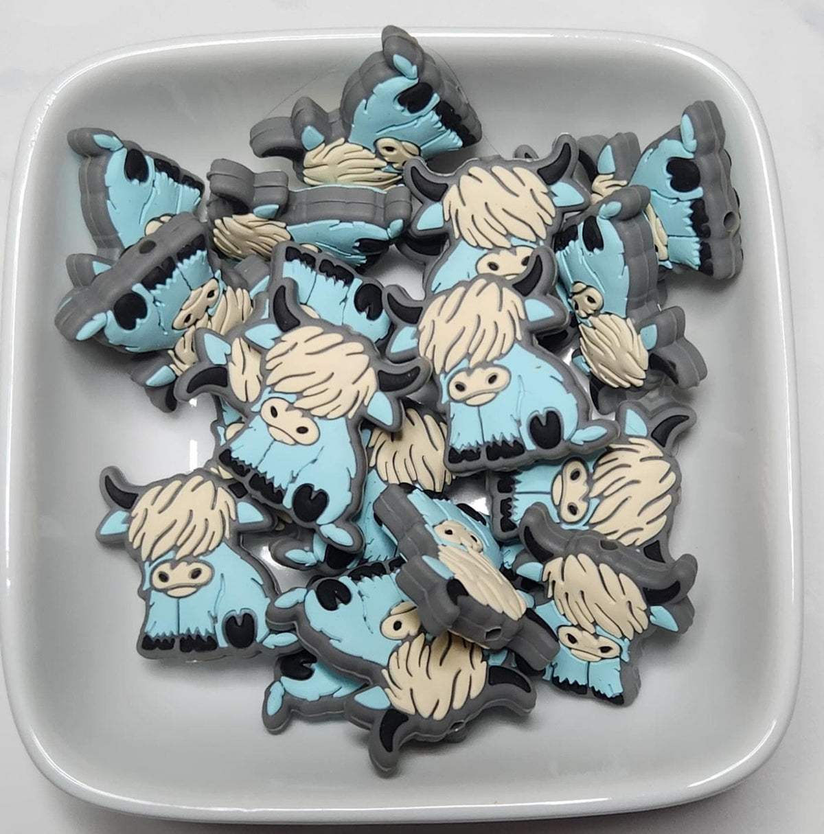 Highland Cow Silicone focal beads