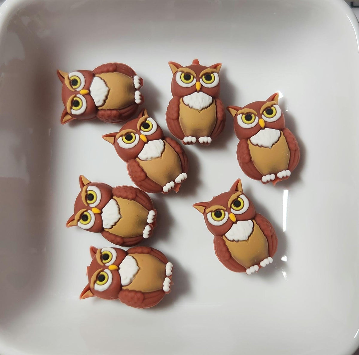 3D Owl (large) Silicone focal bead