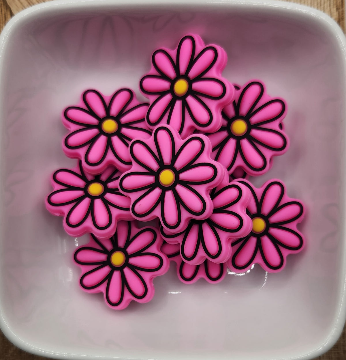 Flower power silicone focal bead