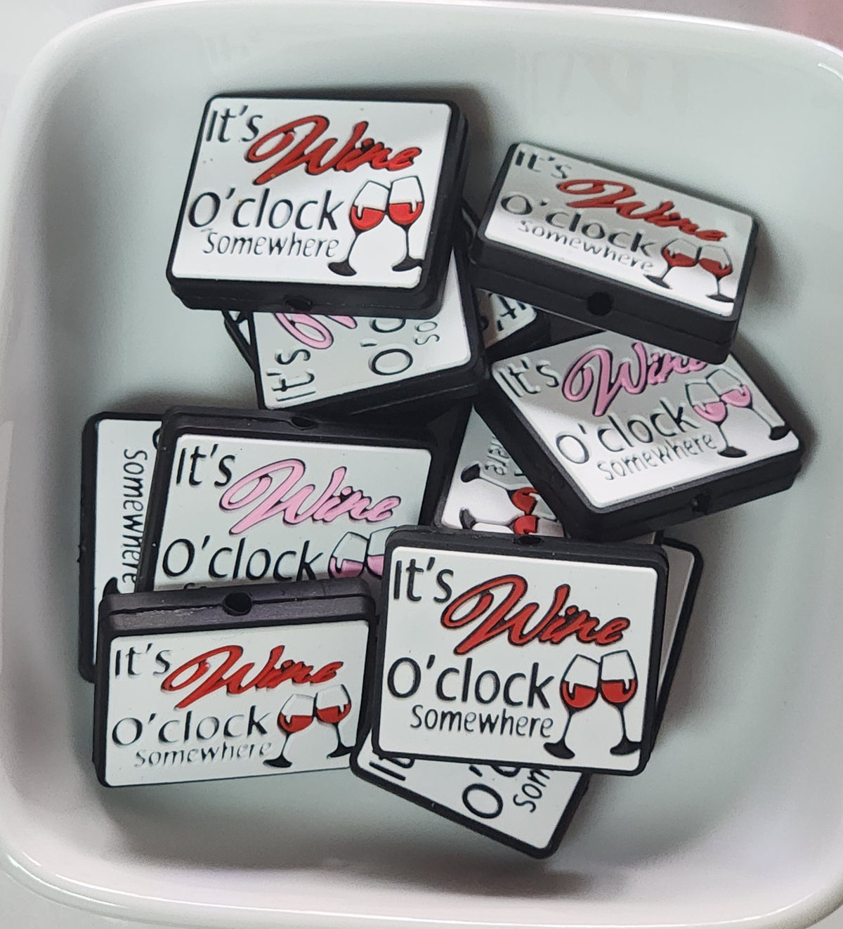 Wine O'Clock Silicone focal beads