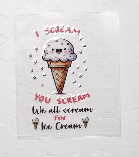Ice Cream - 2 by 2.25 inches Mini UVDTF