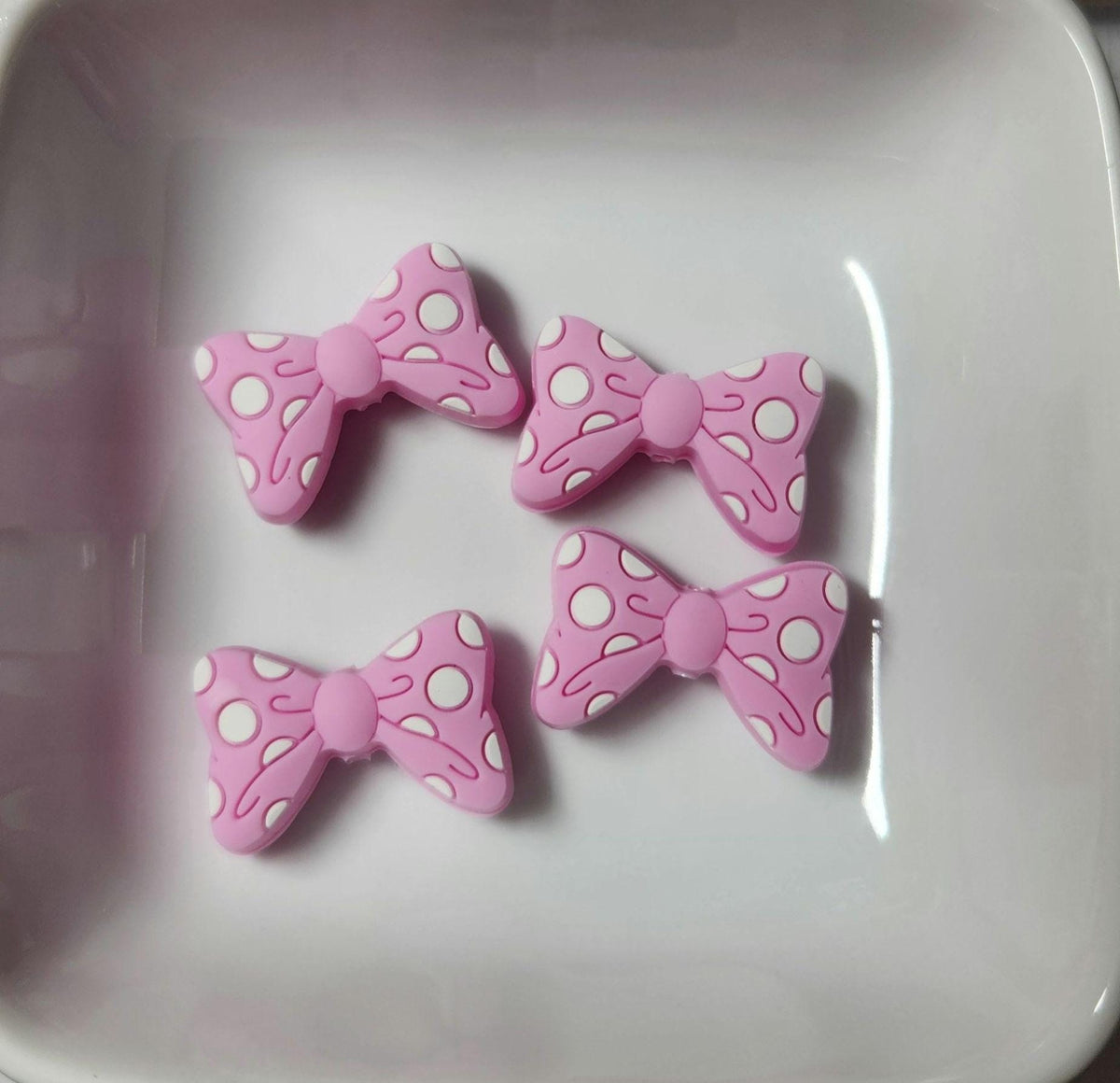 Bow Silicone focal beads