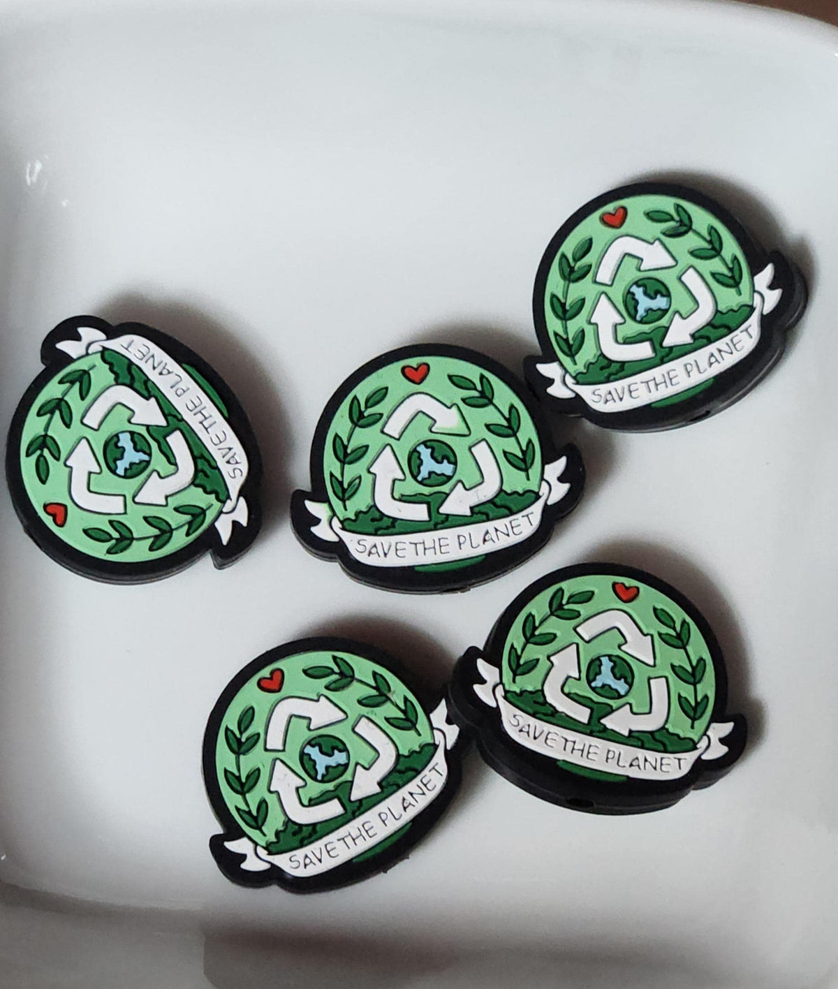 Save the Planet Silicone focal bead