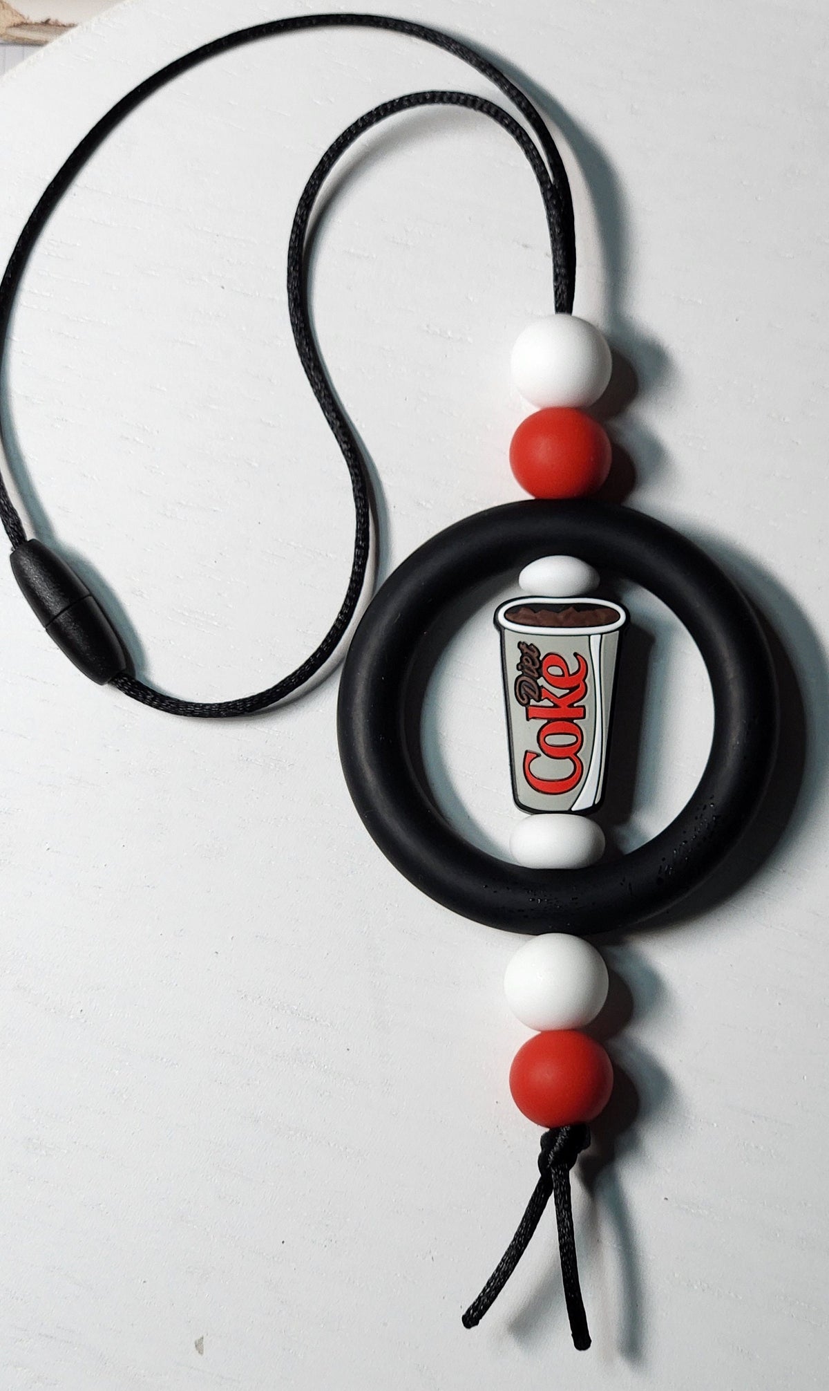 Diet Cola silicone beaded car hanger