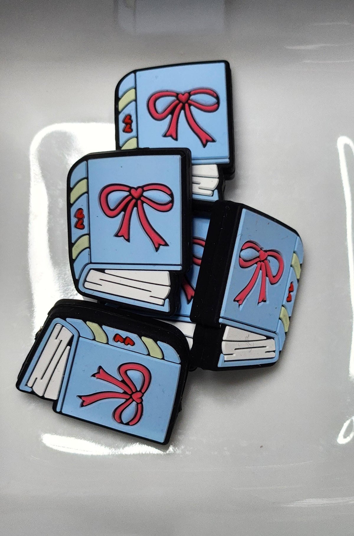 Book Bow Silicone focal bead