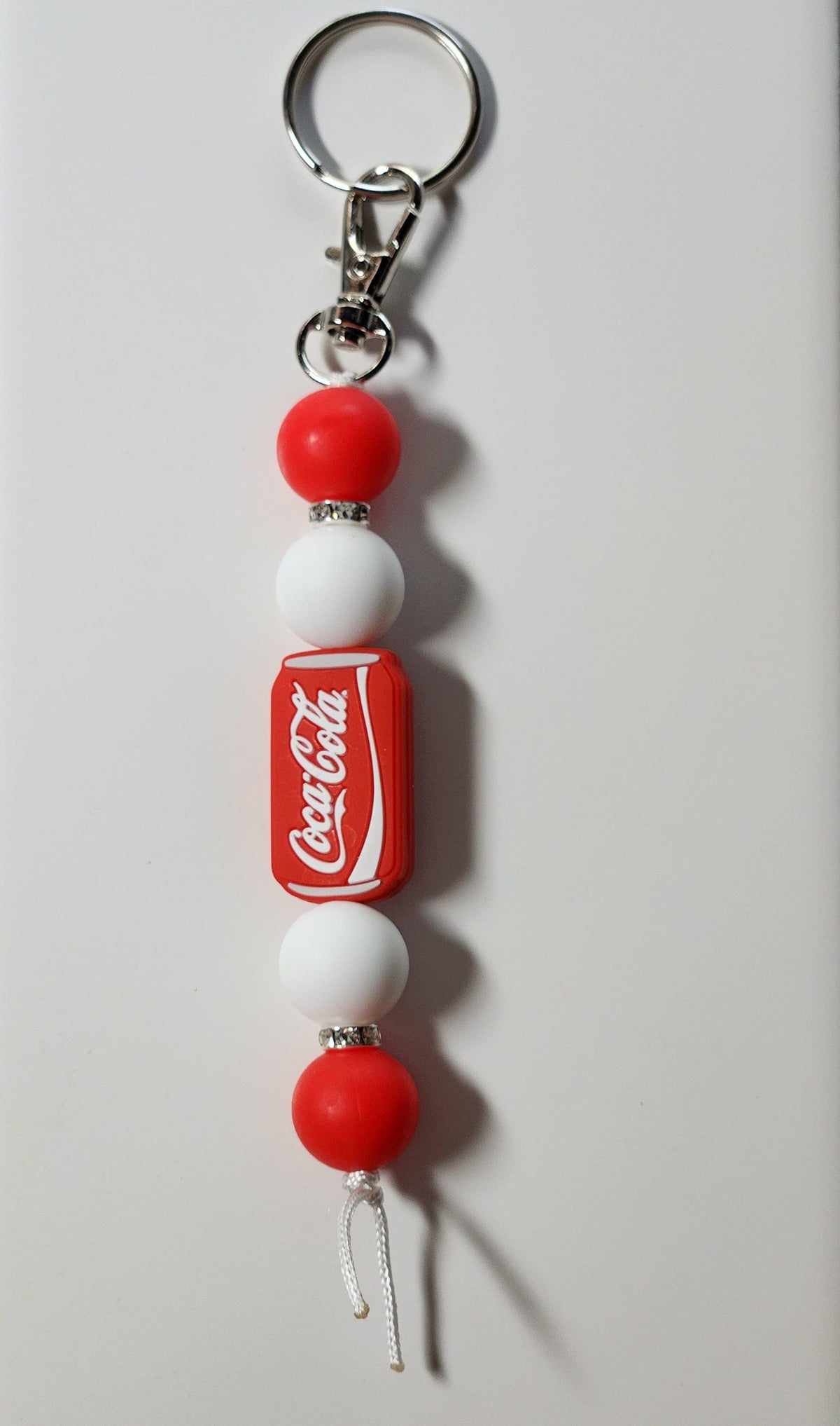 Cola silicone beaded keychain