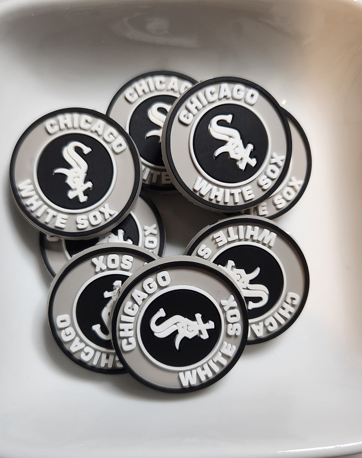 Baseball Team Silicone focal beads Black & White