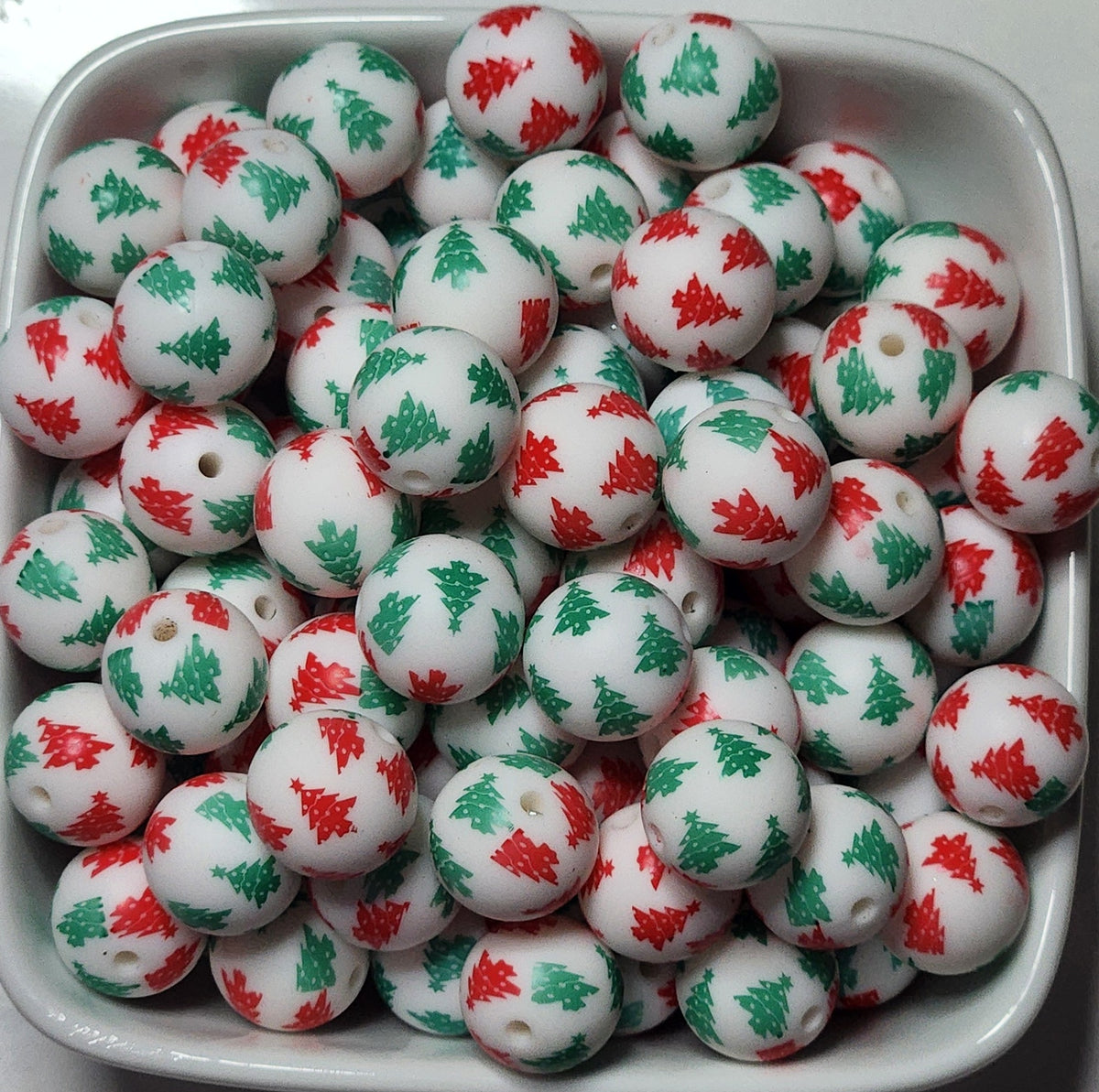 15 mm Printed Silicone Beads 10 pack