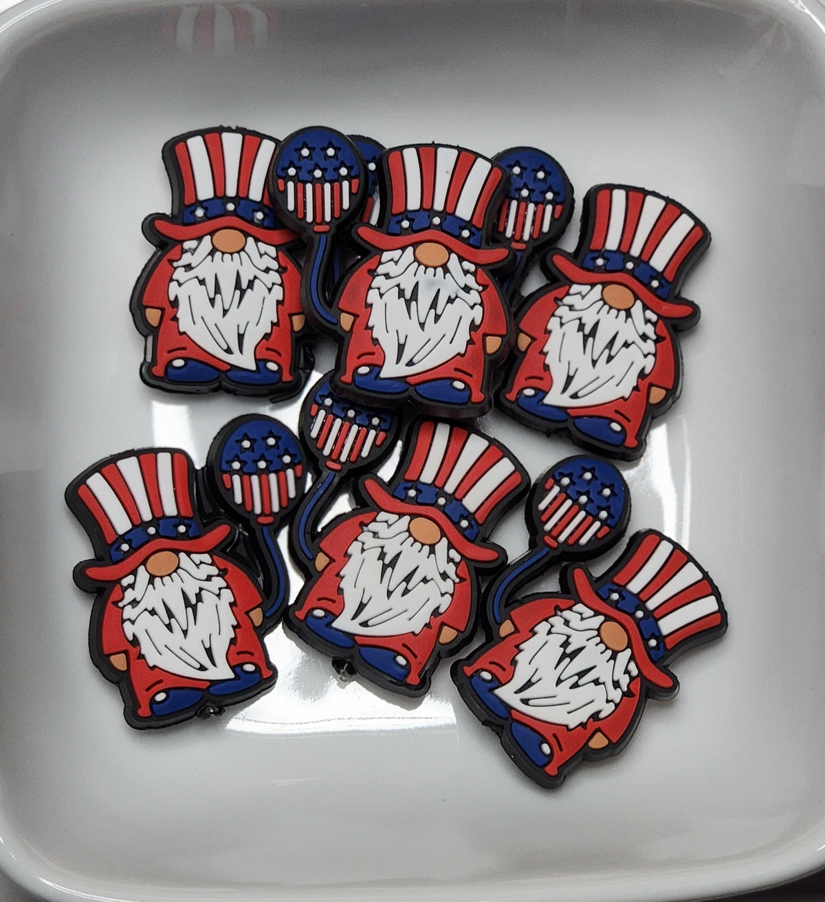 Patriotic Themed Silicone focal beads