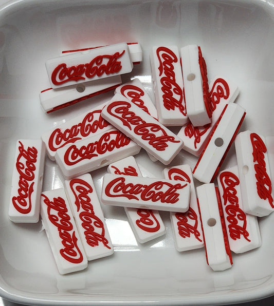 Cola rectangle Silicone focal bead